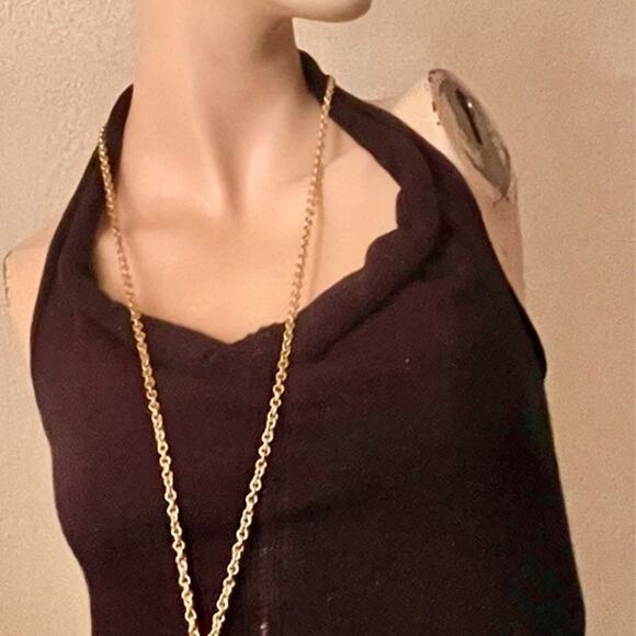 Long good toned lariat y2k necklace with tassels and beads - Picture 1 of 5